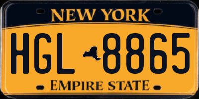 NY license plate HGL8865