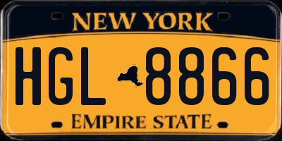 NY license plate HGL8866