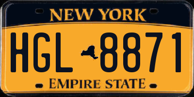 NY license plate HGL8871