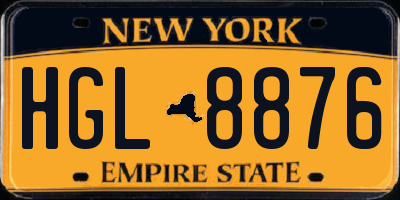 NY license plate HGL8876