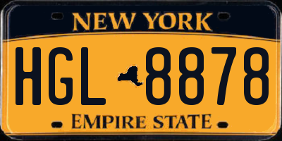 NY license plate HGL8878