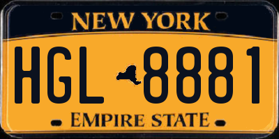 NY license plate HGL8881