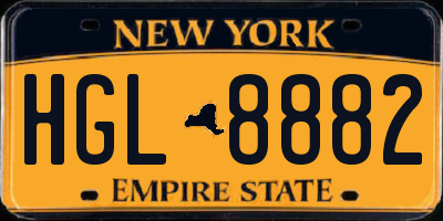 NY license plate HGL8882