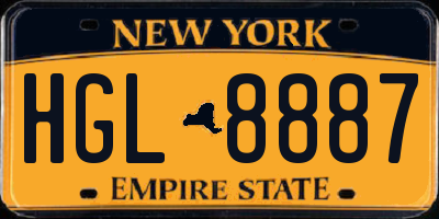 NY license plate HGL8887