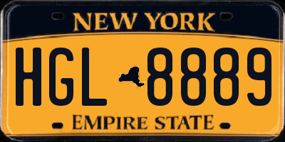 NY license plate HGL8889