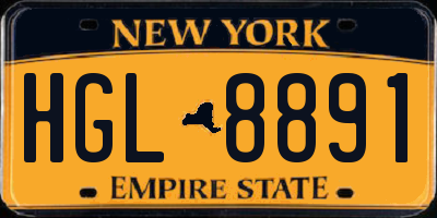 NY license plate HGL8891