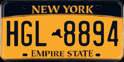 NY license plate HGL8894