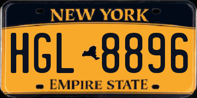 NY license plate HGL8896