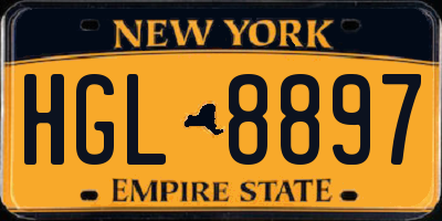 NY license plate HGL8897