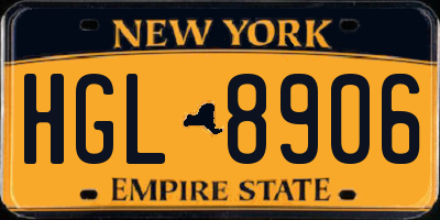 NY license plate HGL8906