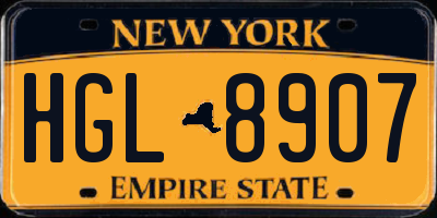 NY license plate HGL8907