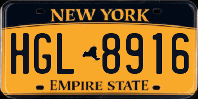 NY license plate HGL8916