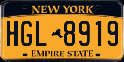 NY license plate HGL8919