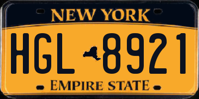 NY license plate HGL8921