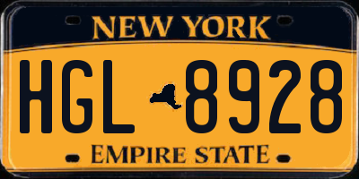 NY license plate HGL8928