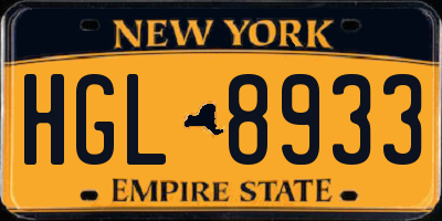 NY license plate HGL8933