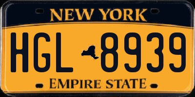 NY license plate HGL8939