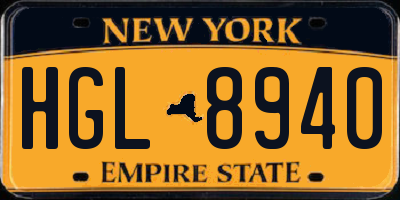 NY license plate HGL8940