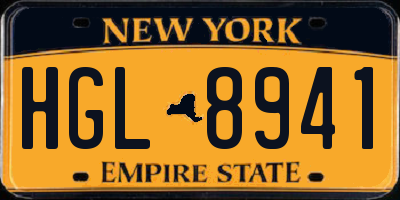 NY license plate HGL8941