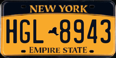 NY license plate HGL8943