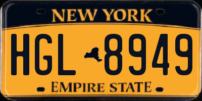 NY license plate HGL8949