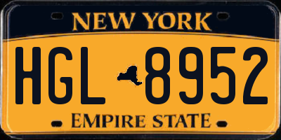 NY license plate HGL8952