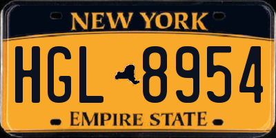 NY license plate HGL8954