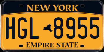 NY license plate HGL8955