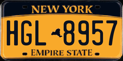 NY license plate HGL8957