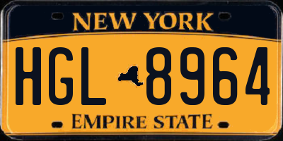 NY license plate HGL8964