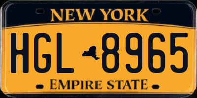 NY license plate HGL8965