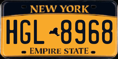 NY license plate HGL8968