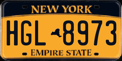 NY license plate HGL8973