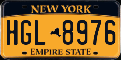 NY license plate HGL8976