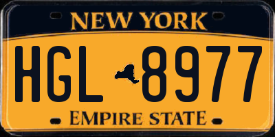 NY license plate HGL8977