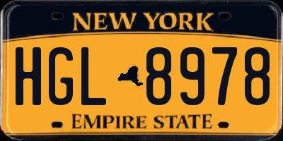 NY license plate HGL8978