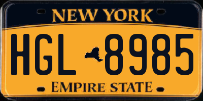 NY license plate HGL8985