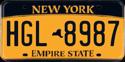 NY license plate HGL8987