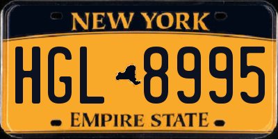 NY license plate HGL8995