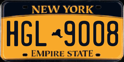 NY license plate HGL9008