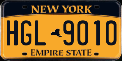 NY license plate HGL9010