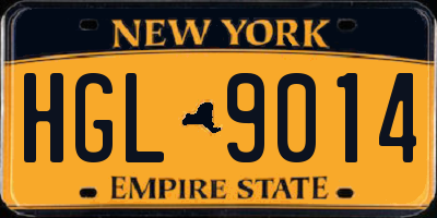 NY license plate HGL9014