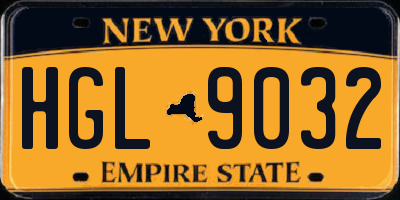 NY license plate HGL9032