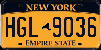 NY license plate HGL9036