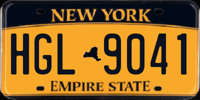 NY license plate HGL9041