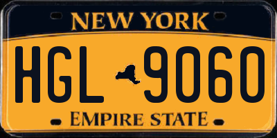 NY license plate HGL9060