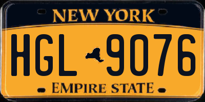 NY license plate HGL9076
