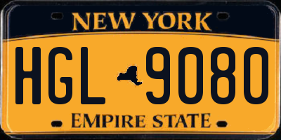 NY license plate HGL9080