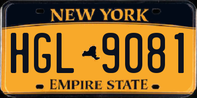NY license plate HGL9081