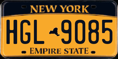 NY license plate HGL9085